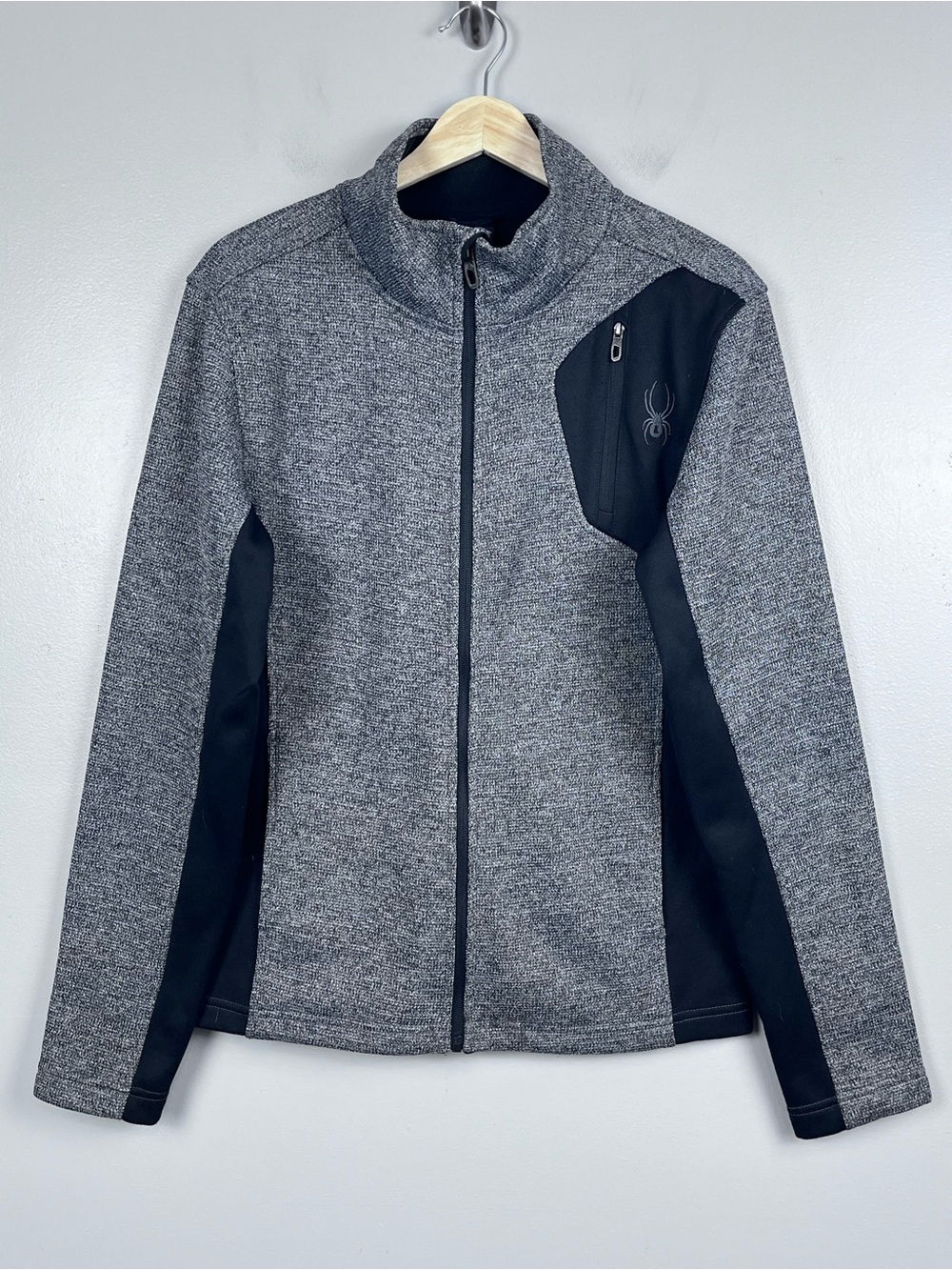 Spyder Men's Gray and Black Full Zip Fleece Jacket Size S; Active, Outdoor